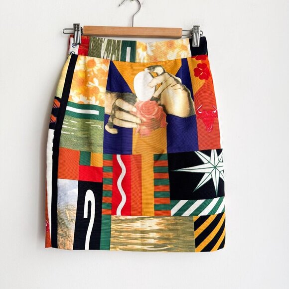 Vintage Biba Maximalist Colourful Statement Skirt Suit 40 - Picture 6 of 8